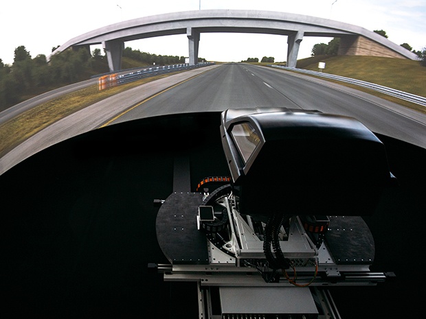 driving simulator on a highway