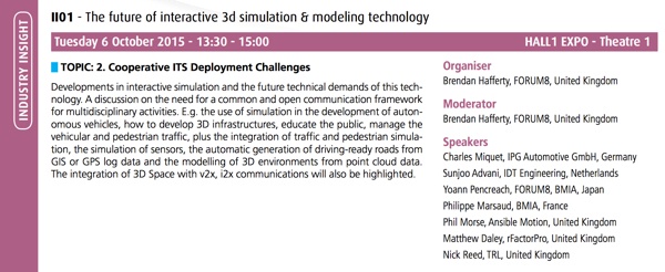 ITS Progranme - The Future of Interactive 3D Simulation and Modeling Technology at the 22nd ITS World Congress